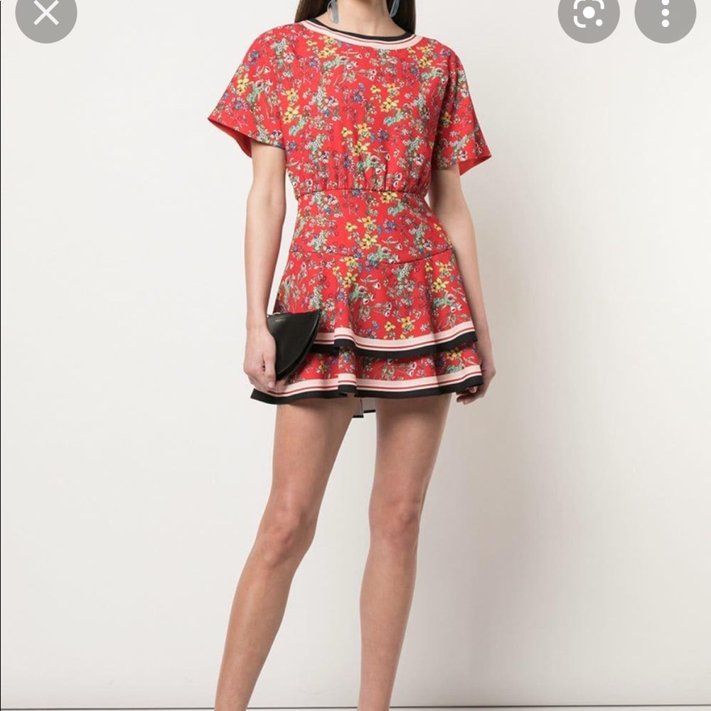 Alice and Olivia Red Floral Palmira Dress